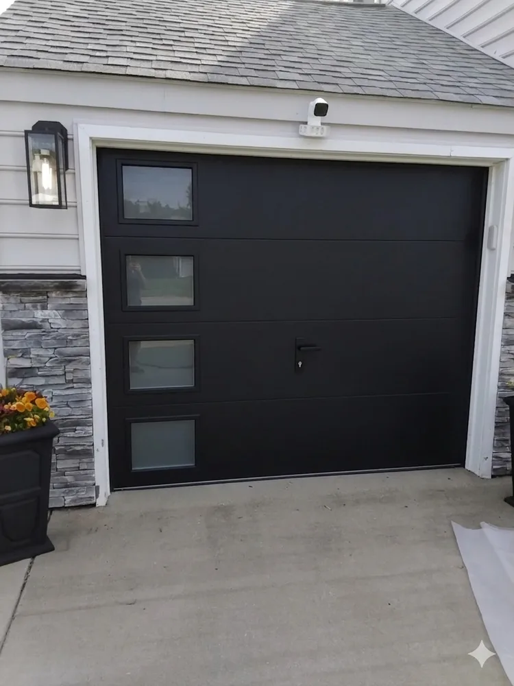 Completed modern garage door installation by Reliable Garage Doors